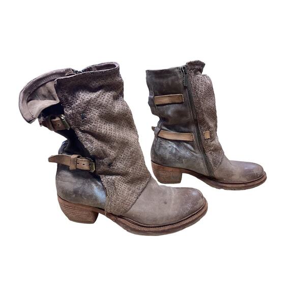 A.S. 98 Distressed Brown Leather Combat Boots 39 - Picture 14 of 16